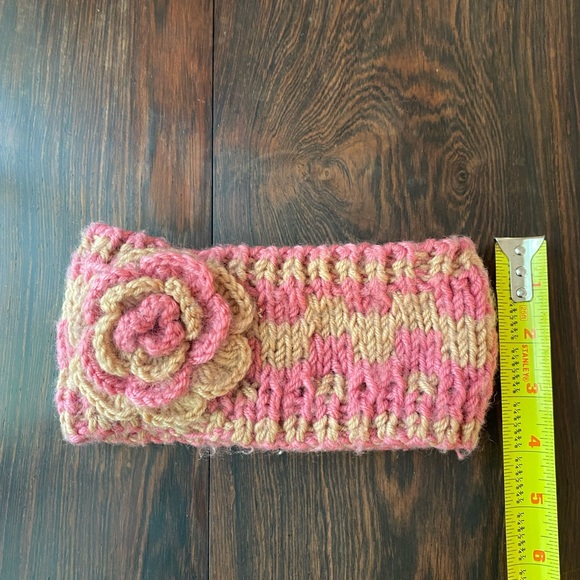 Knit Winter Headband with Floral Detail - Picture 4 of 4